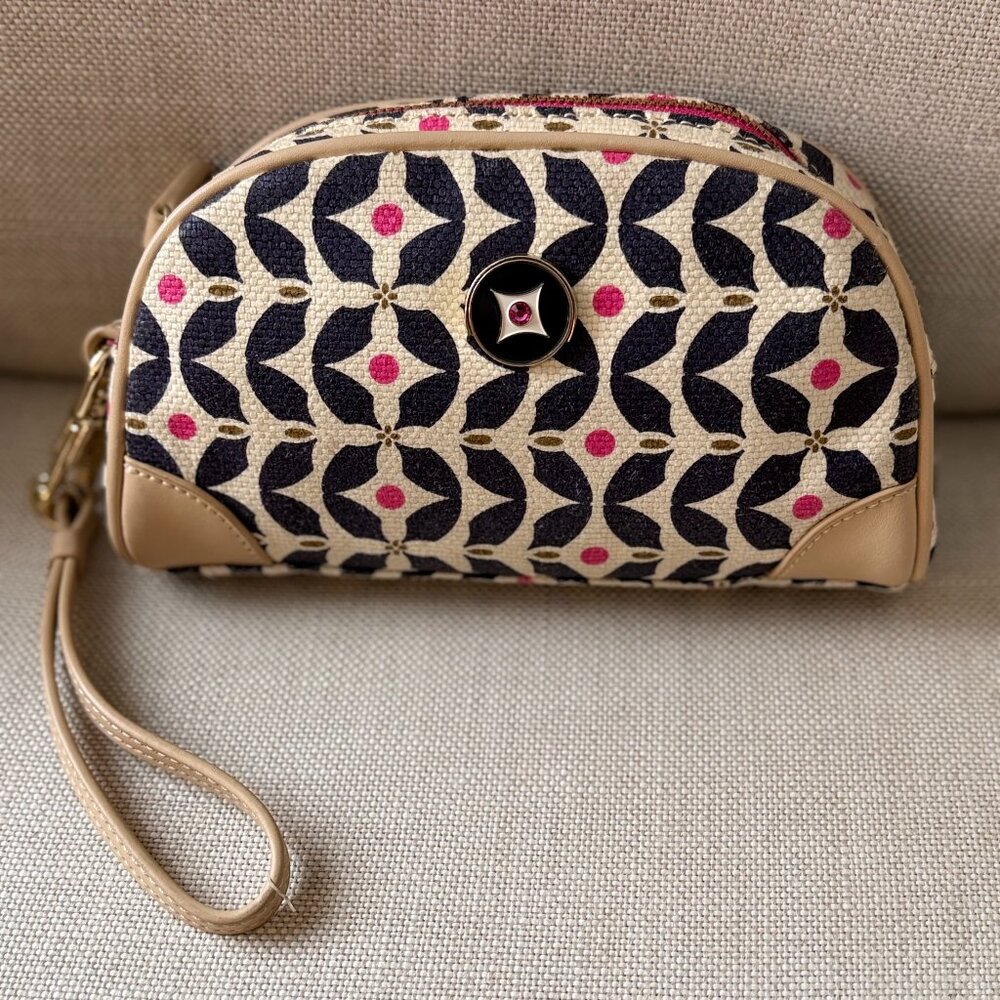Spartina 449 Maritime Yacht Club Clutch/large Wristlet - Blue, Magenta and Cream